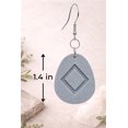 thumbnail image 3 of Ancient Rune Earrings – Ingwaz Symbol Dangle Earrings – Minimalist Stone Inspired Lightweight Jewelry – Made in USA, 3 of 5