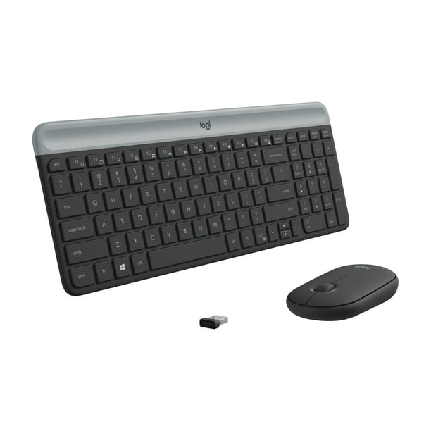 Op het randje vreemd bloem Logitech Slim Wireless Keyboard and Mouse Combo - Low Profile Compact  Layout, Ultra Quiet Operation, 2.4 GHz USB Receiver with Plug and Play  Connectivity, Long Battery Life, Graphite - Walmart.com
