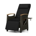 thumbnail image 2 of Costway Fauteuil Inclinable en Osier pour Patio, 1 Pce, avec Dossier et Repose-Pieds Réglables, Table d'Appoint Rabattable, 2 of 9