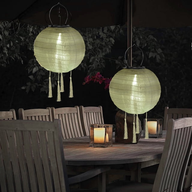 Lámpara Lámpara de farol de nailon solar, impermeable, luz colgante, decoración de festival (beige) Ndcxsfigh Nuevos Originales