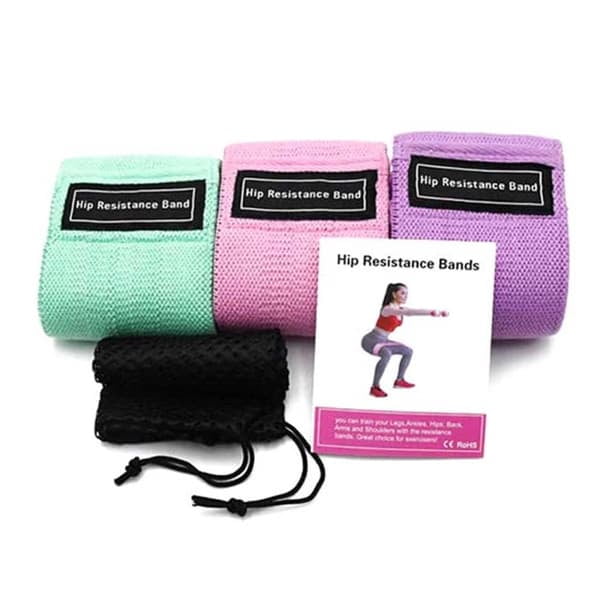 3-pack Exercise Bands Resistance Bands in Fabric for Workout Yoga at Home—pa