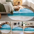 thumbnail image 5 of Round Rugs 4Ft, Coastal Beach Round Area Rug Washable Indoor Throw Carpet, Blue Ocean Summer Sand Mountain Shore Soft Non Slip Circle Rug for Kitchen Nursery Room Home Decor Aesthetic, 5 of 8