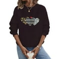 thumbnail image 6 of CFLVAEK Women's Valentines Day Long Sleeve Sweatshirts Loose Fitting Crewneck Tops Cute Plaid Heart Print Shirts Valentine' Day Gifts for Her 2025 XL, 6 of 8