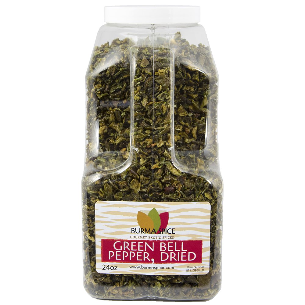 Burma Spice Green Bell Pepper Flakes, Dried Natural Seasoning Idea for Rice, Meat, Salads