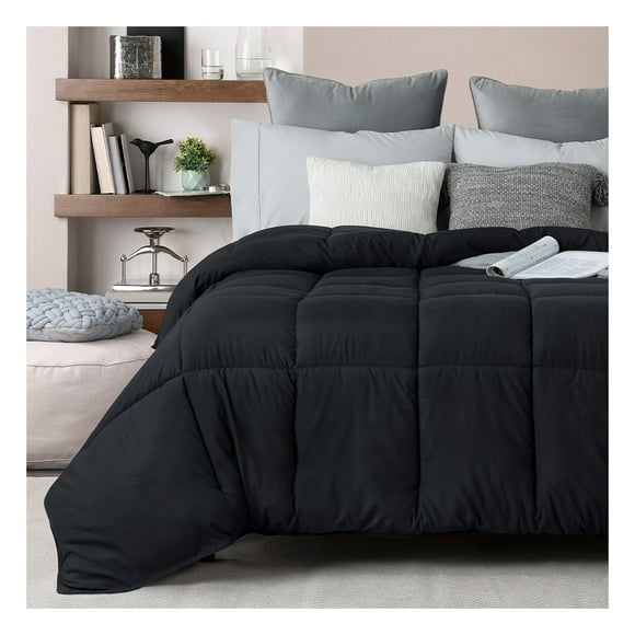 Edredón Individual Acolchado Reversible Esquimal Relleno Down, Compatible Con Funda Duvet Negro