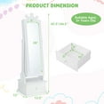 thumbnail image 3 of Costway Kid Freestanding Jewelry Armoire 2-in-1 Full Length Mirror Storage Drawer White, 3 of 10