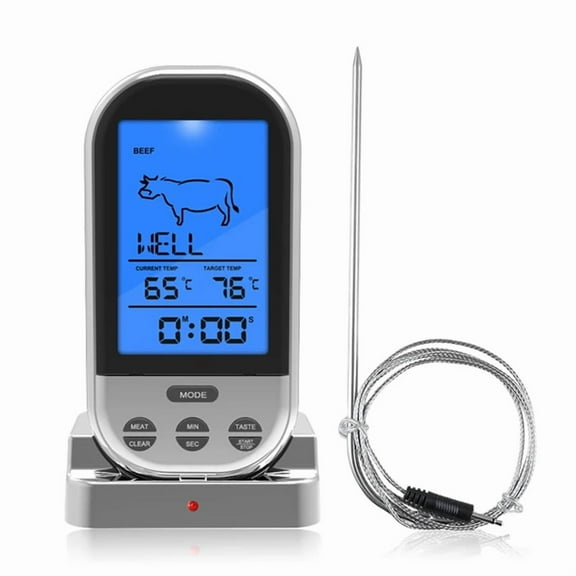 Wireless Digital Meat Thermometers Remote Cooking Food Barbecue Grill Thermometer with Probe for Oven Smoker Grill BBQ