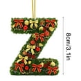 thumbnail image 2 of Adornos navideños personalizados para el árbol | Colgantes con monograma de 26 letras y diseño de gorro de Papá Noel, 2 of 5