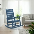 thumbnail image 3 of JUSTLET Outdoor Rocking Chair with Footrest, High Back HDPE Oversized Adirondack Slat Rocker for Patio,Garden,Lawn,Balcony, Navy Blue, 3 of 11
