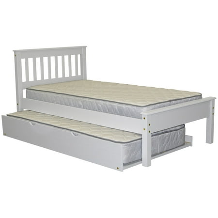 Staunton 3 3/4' King - Bedz King Mission Style Twin Bed with a Twin Trundle White