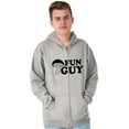 thumbnail image 3 of Fun Guy Fungi Mushroom Nerdy Geeky Zip Hoodie Sweatshirt Men Brisco Brands M, 3 of 6