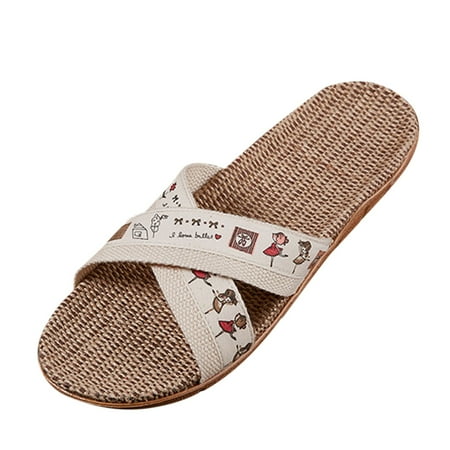 

WANYNG Slippers For Fashion Ladies Women Breathable Bohemia Beach Slip On Shoes Flats Casual Sandals Mom to Be Gifts for Women Gown House Coat Slippers Quilted Slides Sandals for Women