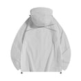 thumbnail image 5 of Men's Sun Protection Jacket Ice Silk Hoodie, Lightweight Nylon Spandex Zip Up Cardigan, Long Sleeve Cooling UPF 50+ Swim Shirt, Quick Dry Outdoor Fishing Hiking Beach | Zenithor,Gray 2XL, 5 of 9