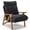 Black, variant on Ktaxon Mid Century Chenille Accent Chair, 5 Position Adjustable Recliner Chair, Rubber Wood Frame Lounge Chair for Living Room Bedroom Office Creamy White
