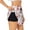 Black, variant on Red Lips Printed 2 in 1 Women's Workout Shorts for Athletic Gym Running Shorts with Phone Pockets-XX-Large