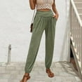 thumbnail image 2 of Ladies Basic Pants Slim Fit Casual Style Elastic Waist Solid Color Sports Outfit, 2 of 7