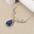 thumbnail image 2 of Shop LC Platinum Gold 18K Yellow Gold Ion Plated Lapis Lazuli Necklace for Women Jewelry Gifts for Women Size 18" Ct. 15.25 Birthday Gifts for Women, 2 of 9