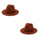 thumbnail image 1 of Qarigey Sombreros con hebilla de cinturón Vestido de color de invierno Elegantes gorras de ala ancha Cálida vaquero de lana Fiesta de boda al Rojo oscuro 58cm 2piezas, 1 of 6