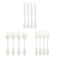thumbnail image 3 of 12x / Set Cubiertos De Plástico Desechables Cubiertos De Cubiertos Tenedor De Cuchillos Blanco, 3 of 9
