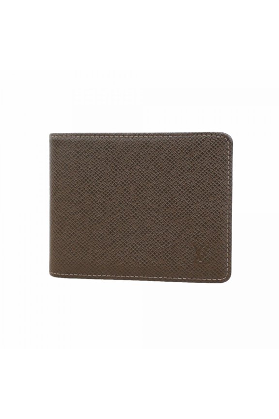 Pre-Owned Louis Vuitton Taiga Portefeuille 6 Cartes Crdit Wallet M30488 Grizzly Men's