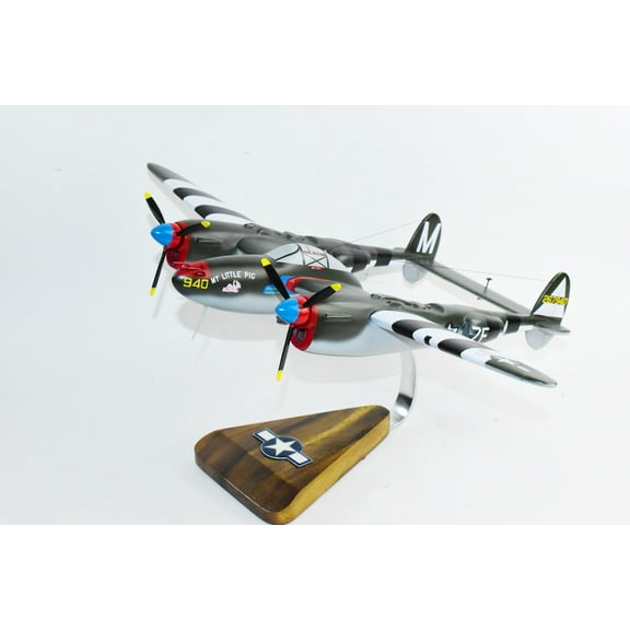 Lockheed® P-38 Lightning®, My Little Pig 370th FS, 485th FG, Mahogany Scale Model