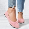 thumbnail image 2 of Rokment Womens 3D Flower Ballet Flat Dress Shoes Stylish Casual Round Toe No Heels Comfortable Walking Slip on Loafers for Business Office Pink Size 9.5, 2 of 5