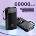 thumbnail image 2 of Power Bank Pila Batería Recargable Kimhi Carga Super Rapida 60,000mah Pd20w Portatil Color Negro Con 4 Cables Y 4 Puertos Usb Cargador Para Celular Tablet Banco De Energia Pantalla Led, 2 of 5