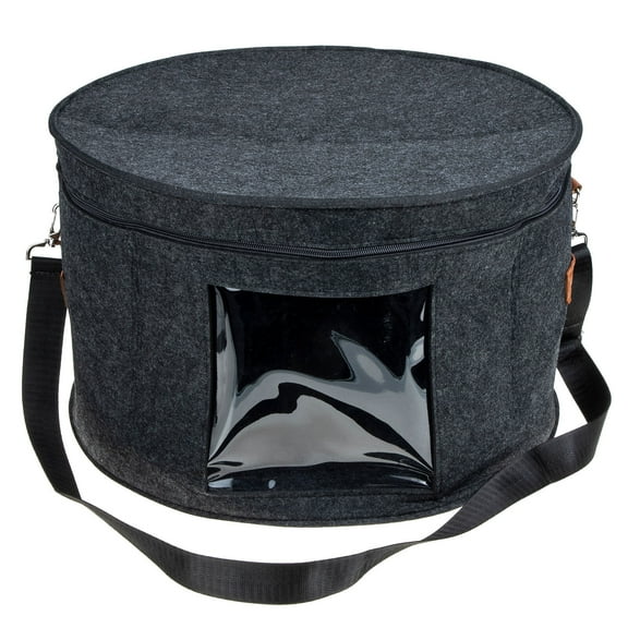 MERRYHAPY Grey Felt Hat Storage Organizer, Rectangular Space-Saving Home Hat Box, 1 Pack