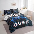thumbnail image 2 of Manfei Blue Gamepad 7pcs Bedding Comforter Set,Game Console Queen Bedding Sets,Geometric Honeycomb Hexagon Queen Sheet Sets For Men Women,Breathable Home Decor Reversible, 2 of 7
