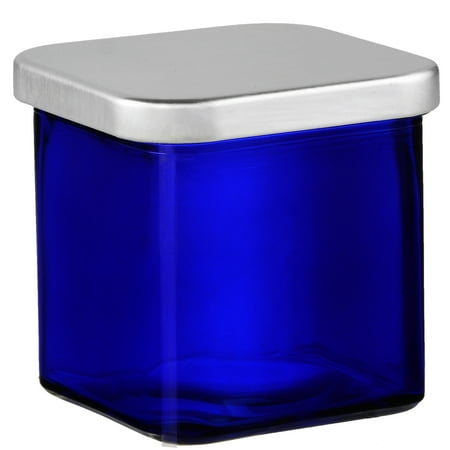 Couronne Co Square Recycled Glass Candle Container, 7527-C-P, 3.25 inches tall, 8.5 Ounce Capacity, Clear