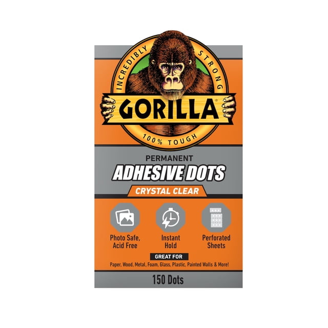Puntos adhesivos permanentes de doble cara Gorilla, 150 piezas