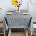 thumbnail image 3 of FFIY Nappe en Vinyle Imperméable, Nappe Ronde Résistante, Nappe Essuyable pour Cuisine et Salle à Manger (Beige, 60 Pouces Ronde), 3 of 7