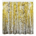 thumbnail image 3 of Ambesonne Autumn Shower Curtain, Forest Golden Leaves, 69"Wx84"L, Yellow Grey, 3 of 5