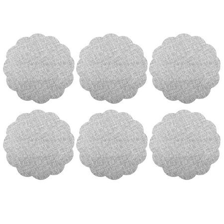 

Guiroate Waterproof and Oil-Proof Solid Color Lace Table Mat Round PU Western Food Mat Home Insulation Decorative Coasters Set of 6 Piece Heat Insulation Mat