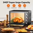 thumbnail image 2 of 34 QT Super-Large  Air Fryer, Electric Toaster Oven Countertop, Pizza, Warm, Broil, Toast, Bake, Air Fry, 1500W, 5  Functions, 85% Oil-Less, 2 of 11