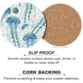 thumbnail image 6 of Round Drink Coasters 2 Pcs Transparent Jellyfish Absorbent Ceramic Coaster with Cork Base for Coffee Cups Housewarming Gift for Home Decor, 6 of 6