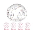 thumbnail image 3 of Yiaed Rabbit Eating Print Reusable Shower Cap & Bath Cap & Lined, Oversized Waterproof Shower Caps Designed for all Hair Lengths, 3 of 7