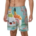 thumbnail image 1 of Fotbe Kawaii Sushi Characters Delight Traje de Baño para Hombre – Shorts de Natación de Secado Rápido con Forro y Bolsillos-X-Large, 1 of 6