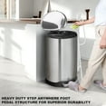 thumbnail image 4 of Innovaze 10.6 Gallon/40 Liter Stainless Steel Step Trash Can, Space-Saving Semi-Round Kitchen Trash Can, Silver, 4 of 13