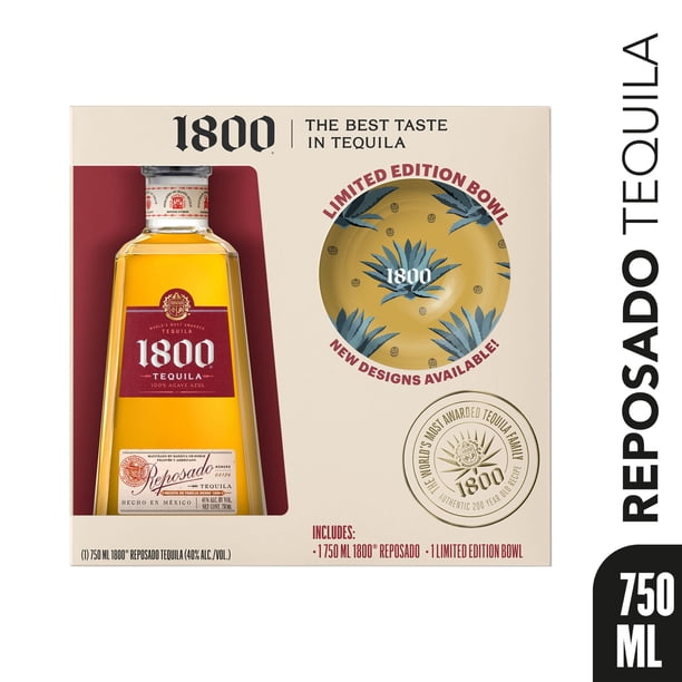 1800 Tequila Reposado and Serving Bowl, 40% ABV, 80 Proof, 1 Count