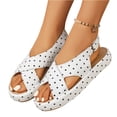 thumbnail image 2 of Norvail Womens Polka Dot Platform Sandals, Crisscross Slingback Comfort Cushioned Open Toe Walking Shoes, Adjustable Casual Sandals, Summer Going Out Shoes, 2 of 5