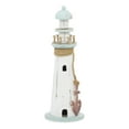 thumbnail image 6 of 6" x 15" White Wood Light House Sculpture, by DecMode, 6 of 8