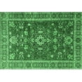 thumbnail image 1 of Ahgly Company Machine Washable Indoor Rectangle Persian Emerald Green Traditional Area Rugs, 7' x 9', 1 of 4