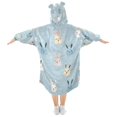 thumbnail image 2 of FORMRS Wearable Blanket Hoodie with Sleeves for Kids Cozy Flannel Sweatshirt, Blue Rabbits, 2 of 7