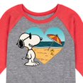 thumbnail image 3 of Peanuts - Summer Edition - Snoopy Hearts the Beach - Toddler & Youth Raglan Graphic T-Shirt, 3 of 6