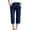 A90 Dark Blue, variant on Mifsaly Capri Pants for Women High Rise Straight Leg Denim Capris Elastic Waist Lightweight Casual Summer Cropped Trousers with Pockets XL