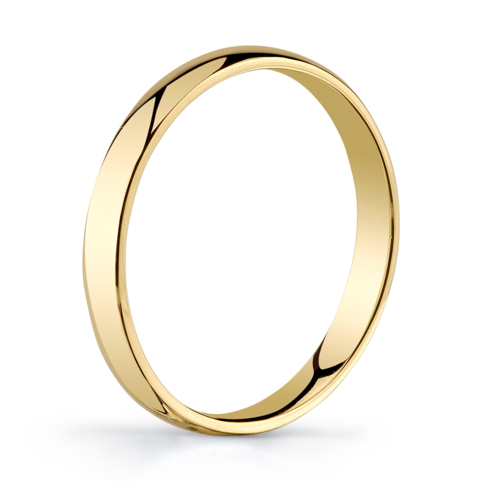 10k Rose Yellow or White Gold Plain Comfort Fit 3mm Wedding Band