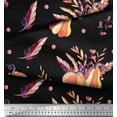 thumbnail image 3 of Soimoi Black Cotton Duck Fabric Feather & Pumpkin Vegetable Print Fabric by Yard 42 Inch Wide, 3 of 3