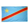 thumbnail image 1 of Drapeau de la République Démocratique du Congo Nyl-Glo de 3 Pi x 5 Pi, 1 of 1