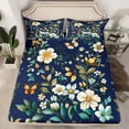 thumbnail image 2 of Castle Fairy Floral Flying Butterfly 4pcs Bed Sheets for Teens,Retro Vintage Aesthetic King Sheets,Spring Garden Flowers Blossoms Super Cozy Sheet Set,Microfiber Bedroom Decor, 2 of 7